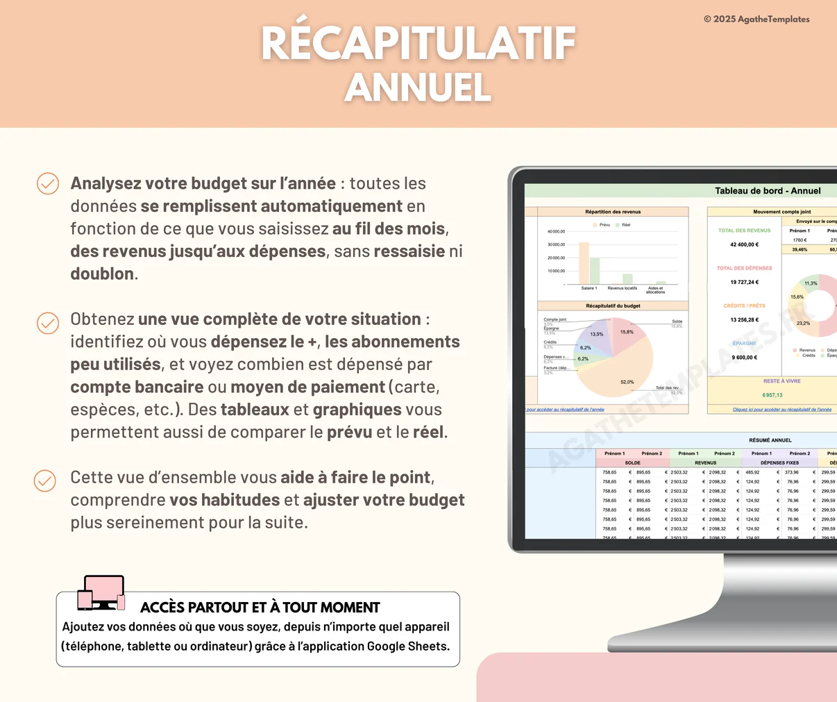 Budget Mensuel et Annuel ( Simple Budget Tracker ) – Image 4